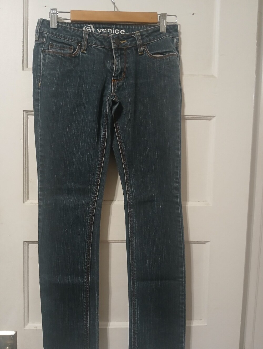 Womens Dark Blue Straight-Leg Jeans